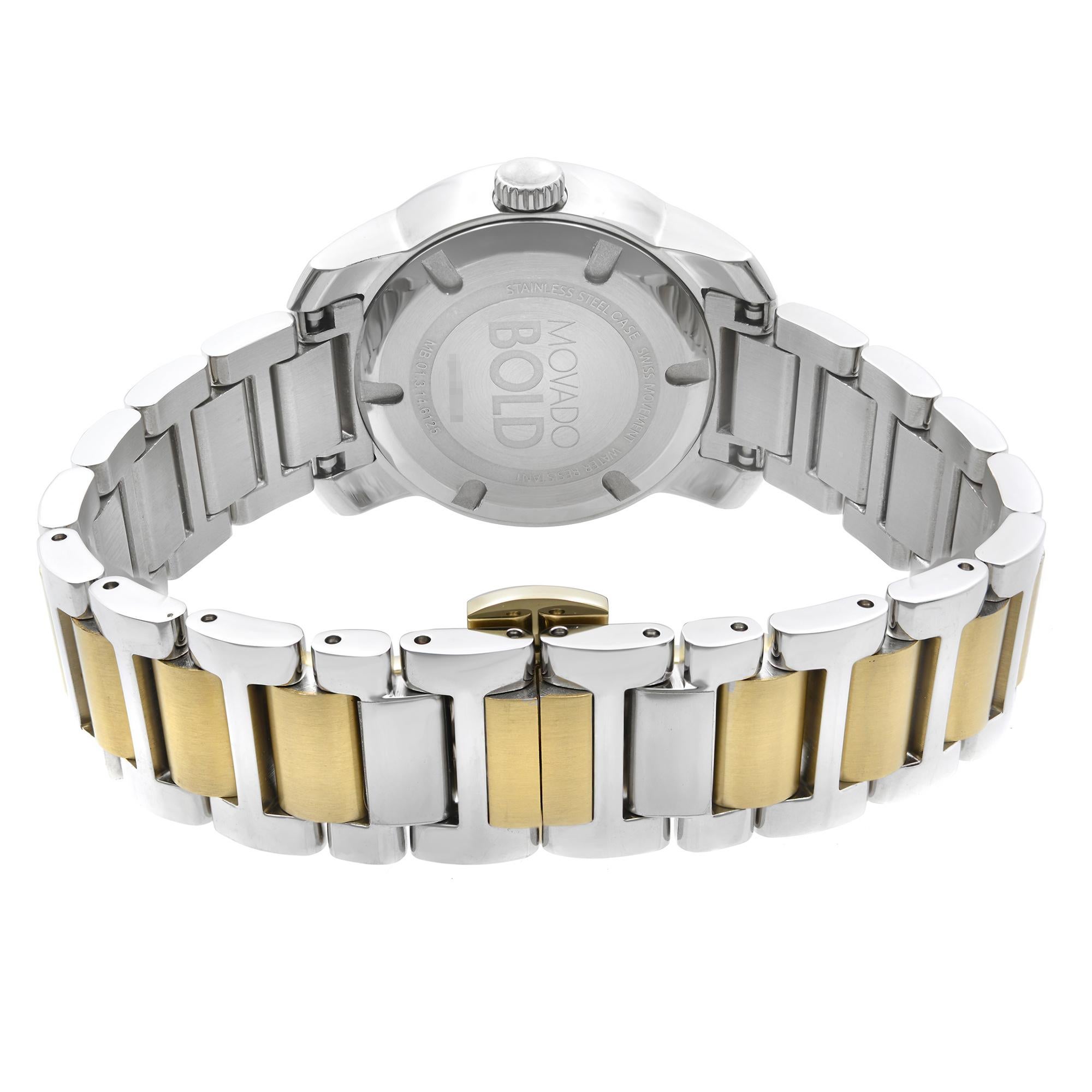 Women's Movado Bold Two-Tone Steel Silver Dial Ladies Quartz Watch 3600245