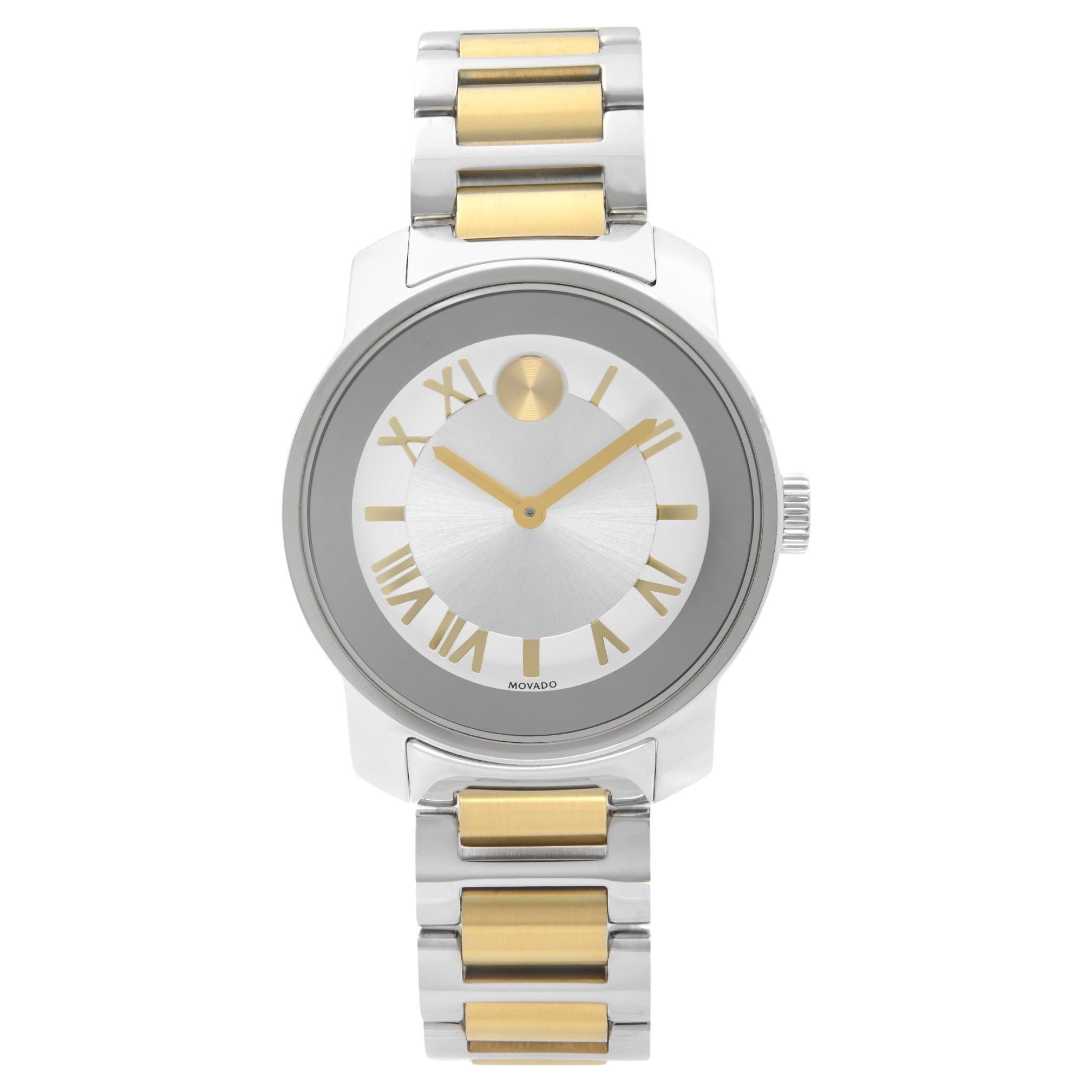 Movado Bold Two-Tone Steel Silver Dial Ladies Quartz Watch 3600245