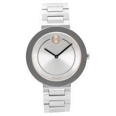 Movado Montre pour femme audacieuse à quartz en acier inoxydable et à cadran argenté 3600497