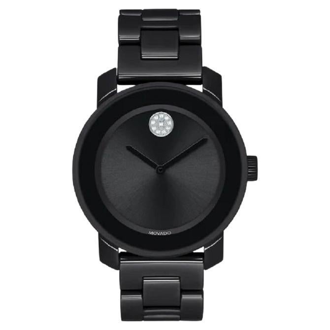 Movado Bold 36mm Black Dial Ceramic Ladies Watch 3600535 For Sale