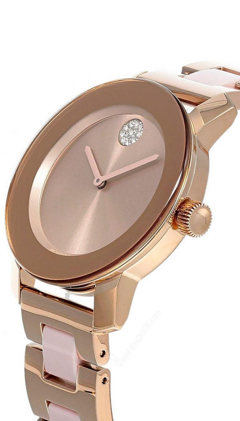 rose gold movado watch