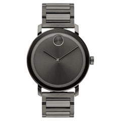 Movado Bold 40mm Grey Dial Ion-Plated Stainless Steel Men's Watch 3600796
