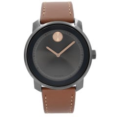 Movado Bold Gunmetal Stainless Steel Grey Dial Quartz Mens Watch 3600378