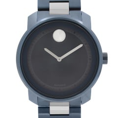 Movado Bold Blue Ion Plated Stainless Steel Quartz Mens Watch 3600422