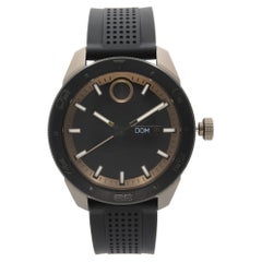 Movado Bold 43mm Stahl Day-Date schwarzes Zifferblatt Quarz Herrenuhr 3600452