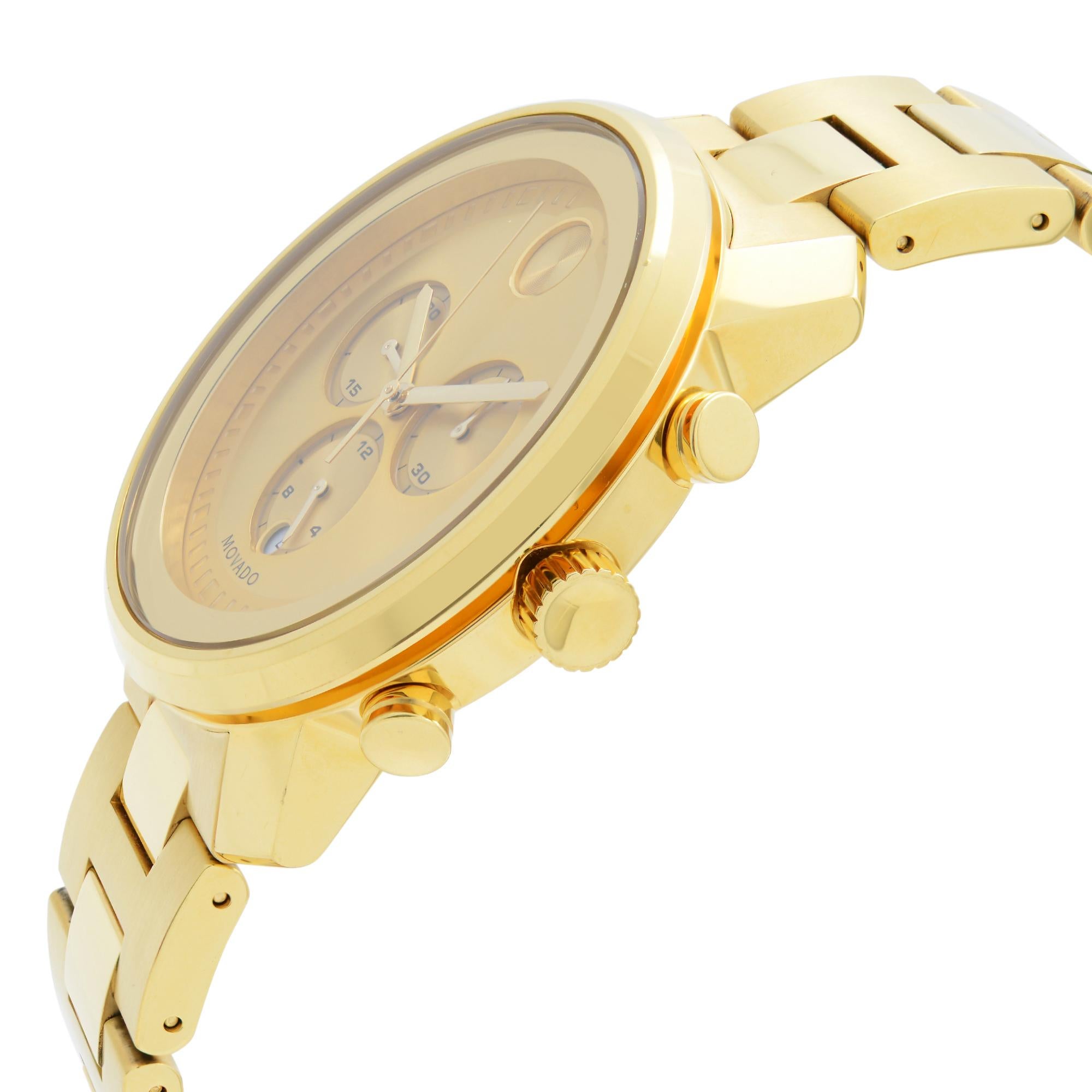 movado bold gold watch