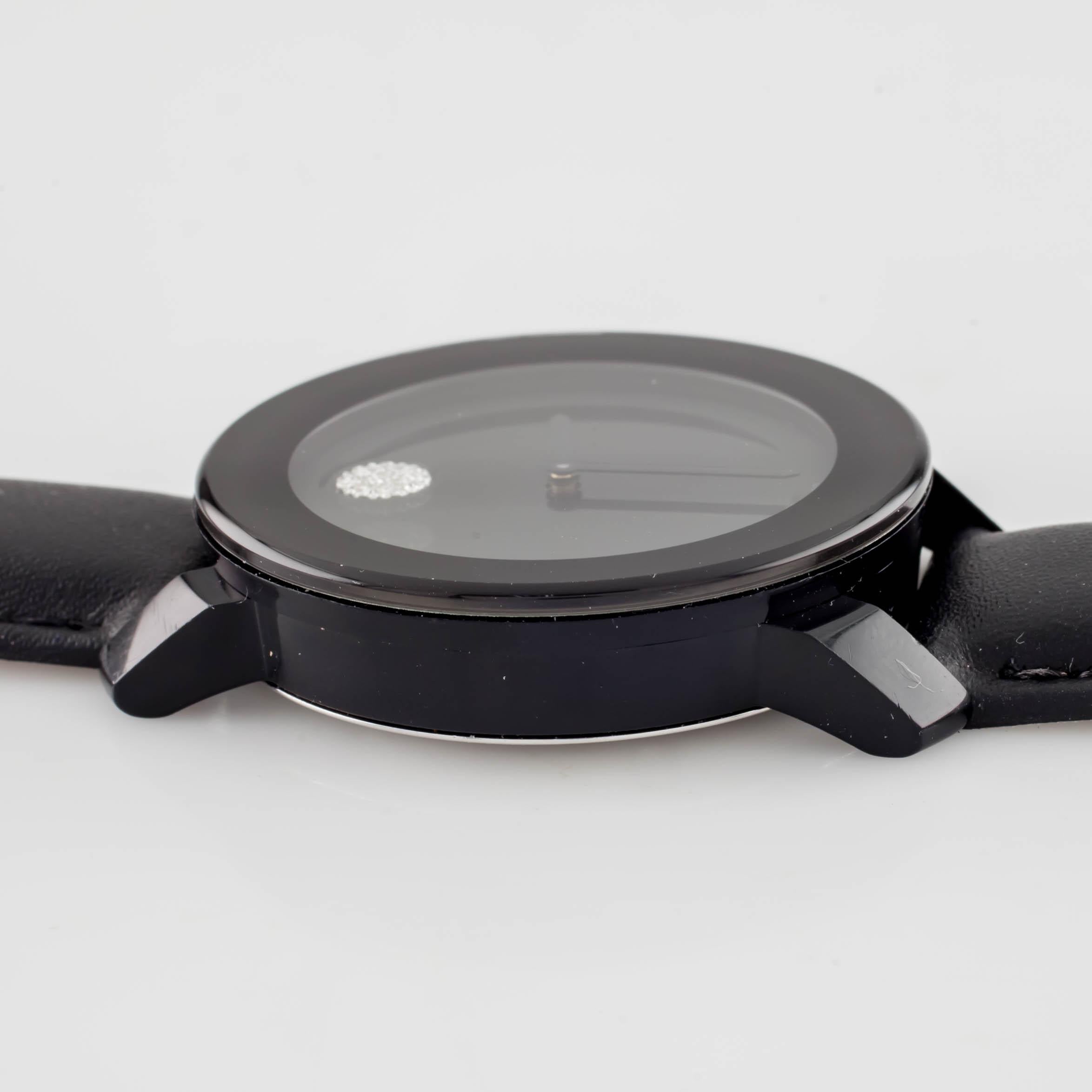 Quartz movement # 782.
Model # 3600086.
Case # 1.3.29.6024.
Serial # 12499530.
Weight: 39.4 grams.
Does not include original box or papers.
This watch is guaranteed authentic. One year warranty included with purchase.

Black stainless steel round
