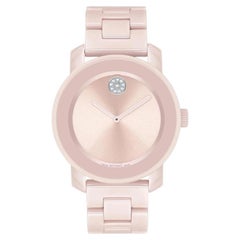 Movado Bold Ceramic 36mm Pink Dial Stainless Steel Ladies Watch 3600804