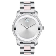 Movado Bold Ceramic 36mm Silver Dial Stainless Steel Ladies Watch 3600784