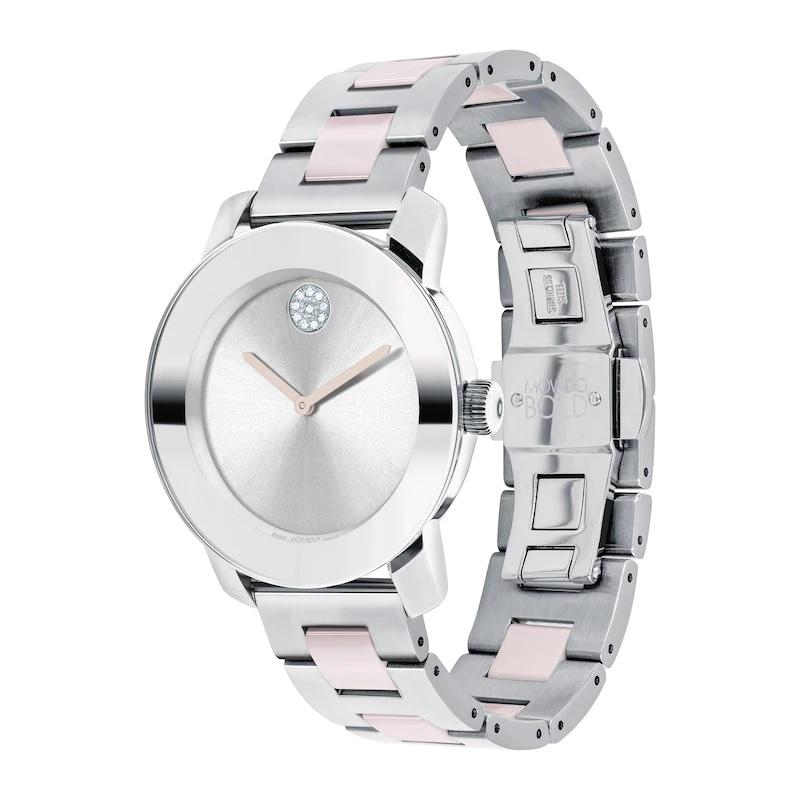 Movado Bold Ceramic 36mm Silver Dial Stainless Steel Ladies Watch 3600801

Movado BOLD Ceramic, 36 mm stainless steel case and bracelet with blush ceramic centerlinks & silver-toned dial.

Dial: Silver-Toned Metallic Museum With Crystal Set Dot
Case