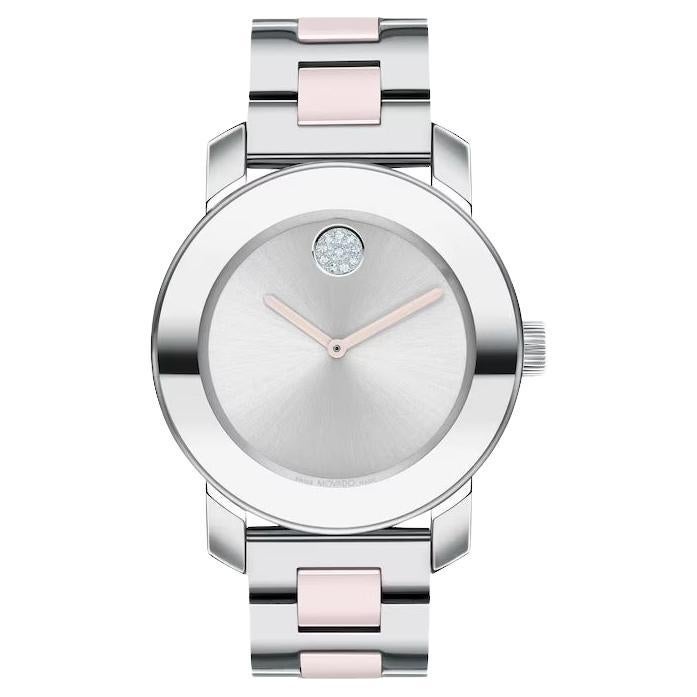 Montre femme Movado Bold Ceramic 36mm Silver Dial Stainless Steel 3600801