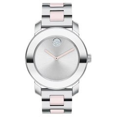 Movado Bold Ceramic 36mm Silver Dial Stainless Steel Ladies Watch 3600801