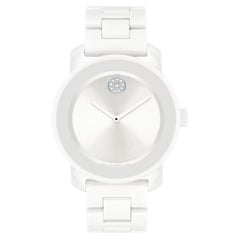 Movado Bold Ceramic 36mm Silver & White Dial Stainless Steel Watch 3600802
