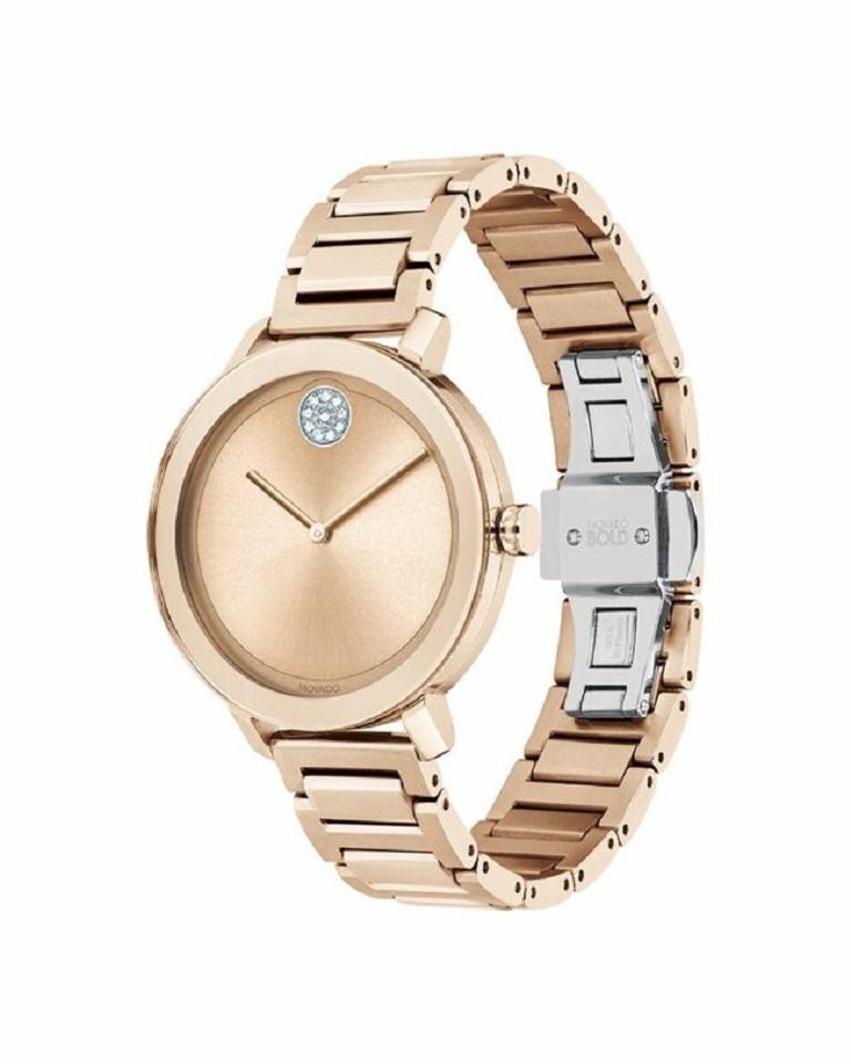 Movado Bold Evolution 34mm Rose Gold Dial Stainless Steel Ladies Watch 3600650

Brand: Movado
Series: Bold
Sub Series: Evolution
Gender: Women's
Case Material: Stainless Steel
Case Shape: Round
Case Diameter: 34mm
Case Back: Solid
Crystal: K1