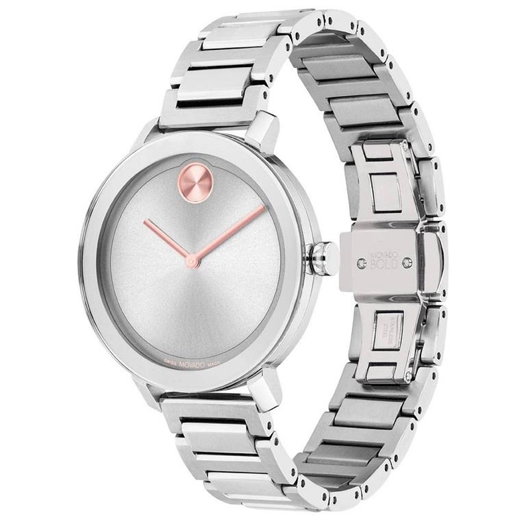 Movado Bold Evolution 34mm Silver Dial Stainless Steel Ladies Watch 3600821

Brand PDP: Movado Women's Watch
Collection: Bold
Style: Bold Evolution
Model No.: 3600821
Finish: Polished
Brand: Movado
Material: Stainless Steel
Type: Watch