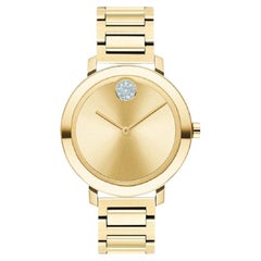 Used Movado Bold Evolution 34mm Stainless Steel Gold Dial Ladies Watch 3600649