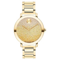 Movado Bold Evolution 34mm Yellow Gold Dial Stainless Steel Ladies Watch 3600931