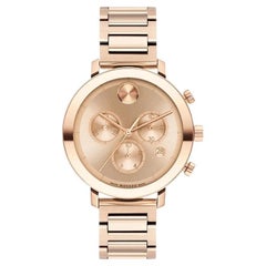 Used Movado Bold Evolution Chronograph 38mm Rose Gold Dial Ladies Watch 3600789