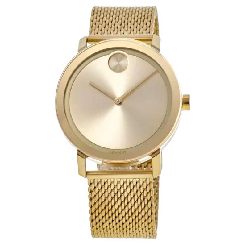 Movado Bold Horizon 40mm Yellow Dial Ionic-Plated Stainless Steel Watch ...