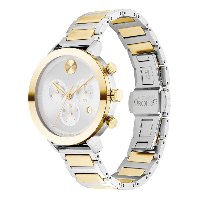 Movado Bold Evolution Two Tone 38mm Silver Dial Ladies Watch 3600885

Case Material: Two-Tone Stainless Steel
Case Size: 38mm
Band Material: Two Tone Stainless Steel
Dial Color: Silver Toned
Water Resistant: 30 Meters
Movement: Push Button