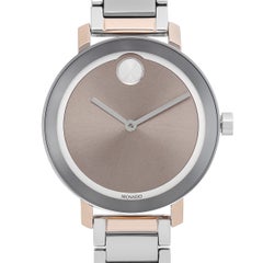 Movado Bold Evolution Two-Tone Steel Rose Gold Dial Quartz Ladies Watch 3600703