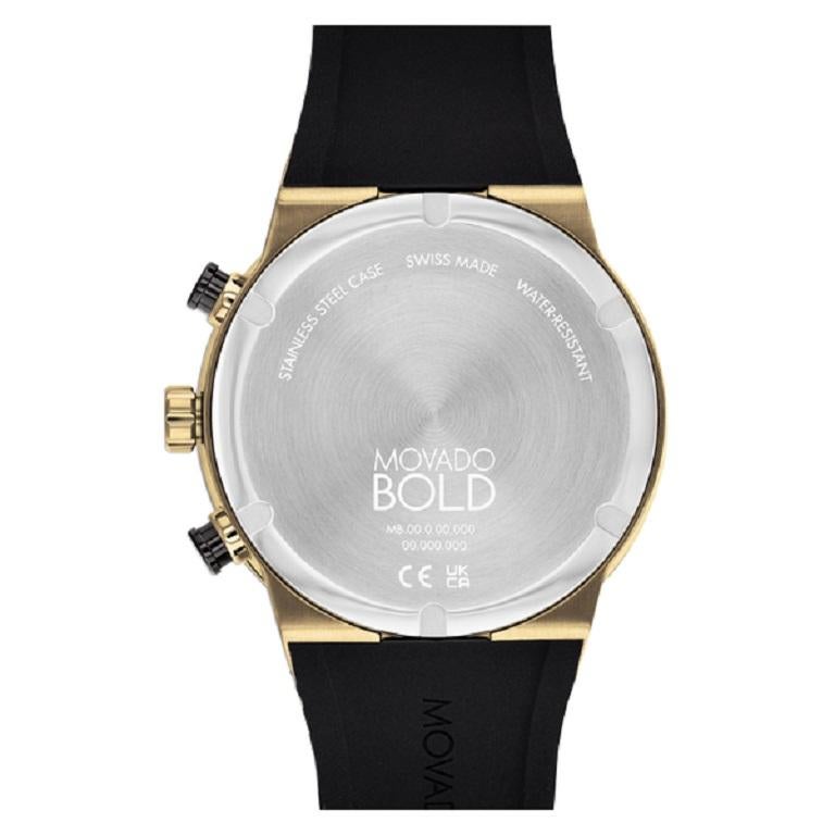 Movado Bold Fusion 44mm Chronograph Quartz Black Dial Men's Watch 3600712 In New Condition For Sale In Wilmington, DE