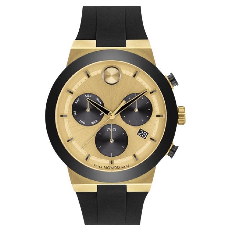 Movado Bold Fusion Chronograph 44mm Gold Dial Men's Watch 3600895 For Sale