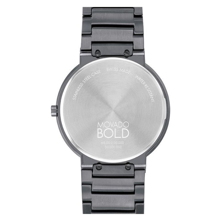 Movado Bold Horizon 40mm Blue Dial Grey Ion-Plated Stainless Steel Watch 3601076 In New Condition For Sale In Wilmington, DE