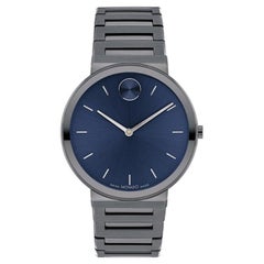Movado Bold Horizon 40mm Blue Dial Grey Ion-Plated Stainless Steel Watch 3601076