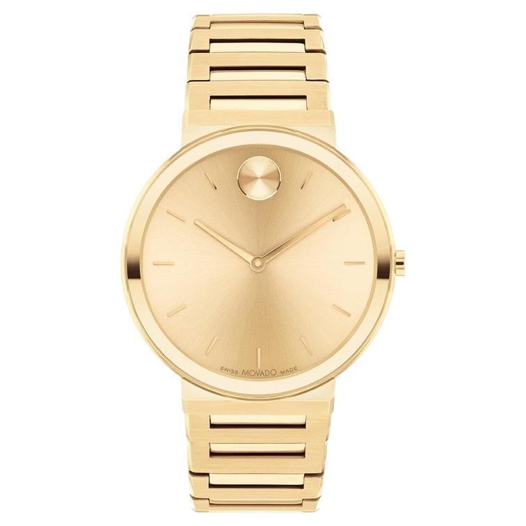 Movado Bold Horizon 40mm Yellow Dial Ionic-Plated Stainless Steel Watch ...