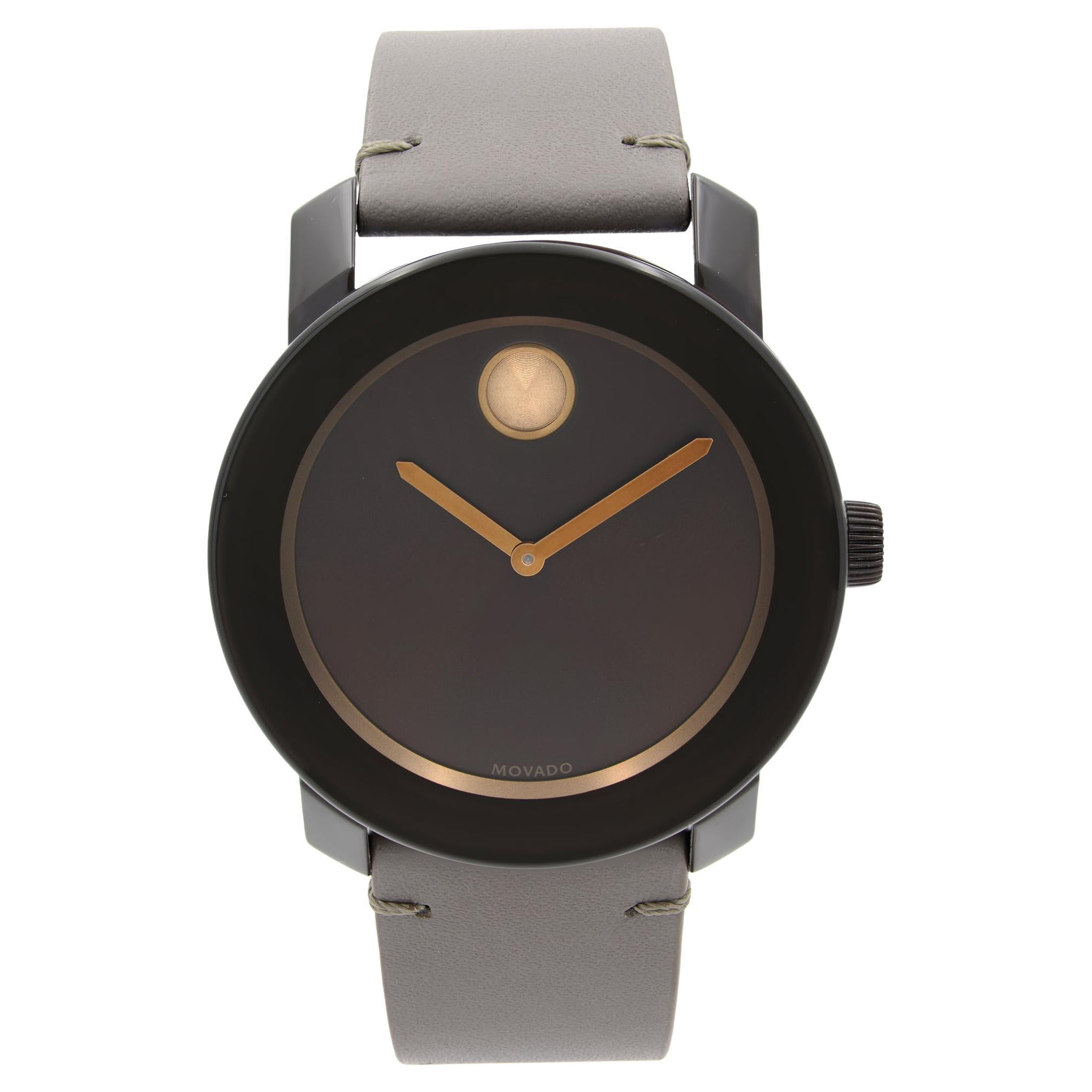 Movado Bold Stainless Steel Brown Dial Quartz Mens Watch 3600455