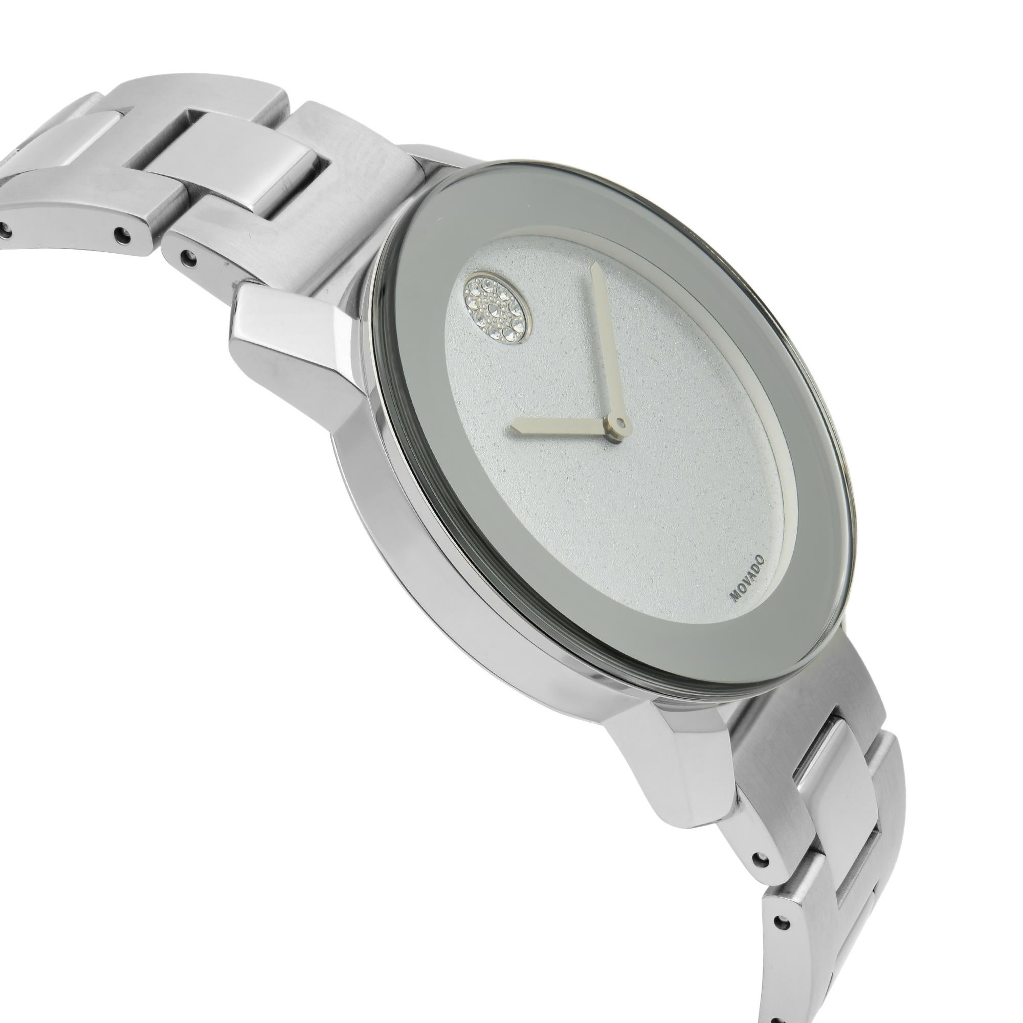 Movado Bold Stainless Steel Glitter 
