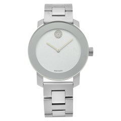 Movado Bold Stainless Steel Glitter Crystals Silver Dial Watch 3600334 