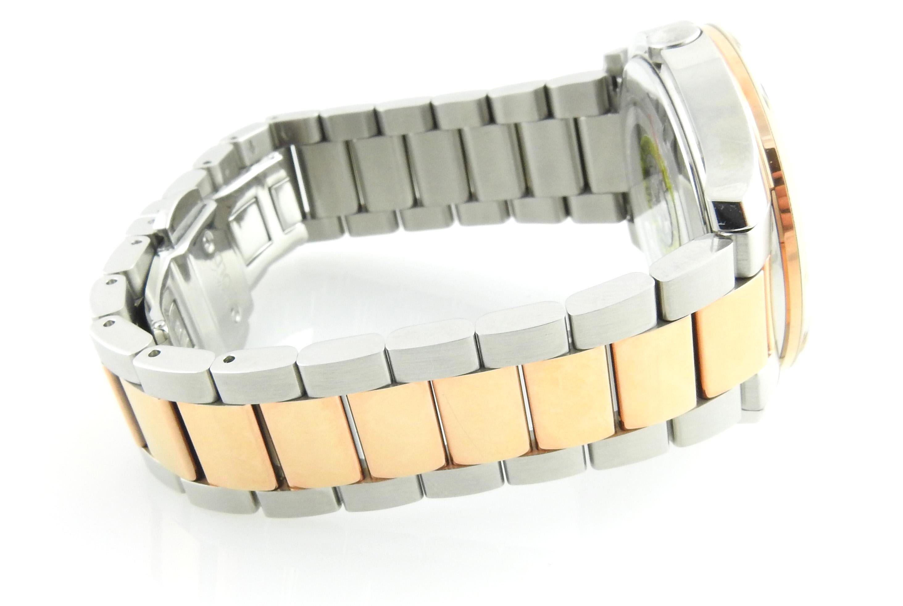Movado Bold Edelstahl zweifarbige Damenuhr in Rosen- und Silbertönen in Schachtel 3