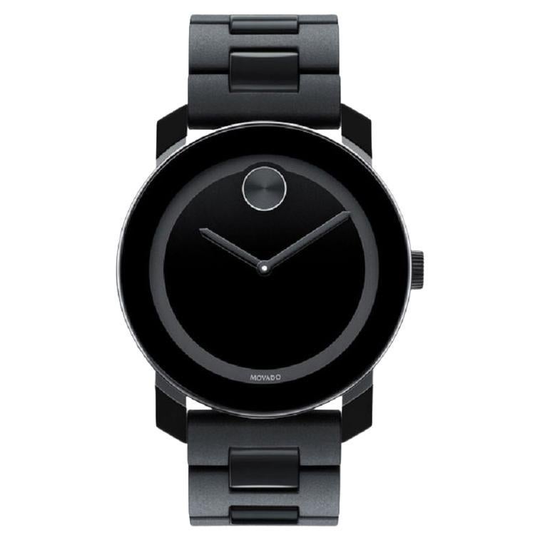Movado Bold TR90 42mm Black Dial Stainless Steel Men's Watch 3600047 For Sale
