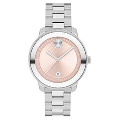 Movado Bold Verso 38mm Pink Dial Stainless Steel Ladies Watch 3600748