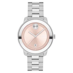 Movado Bold Verso 38mm Pink Dial Stainless Steel Ladies Watch 3600748