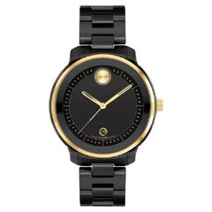 Used Movado Bold Verso 39mm Black Dial & Black Ceramic Ladies Watch 3600936