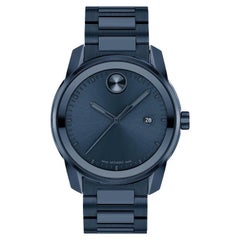 Movado Bold Verso 42mm Blue Dial Ion-Plated Stainless Steel Men's Watch 3600862