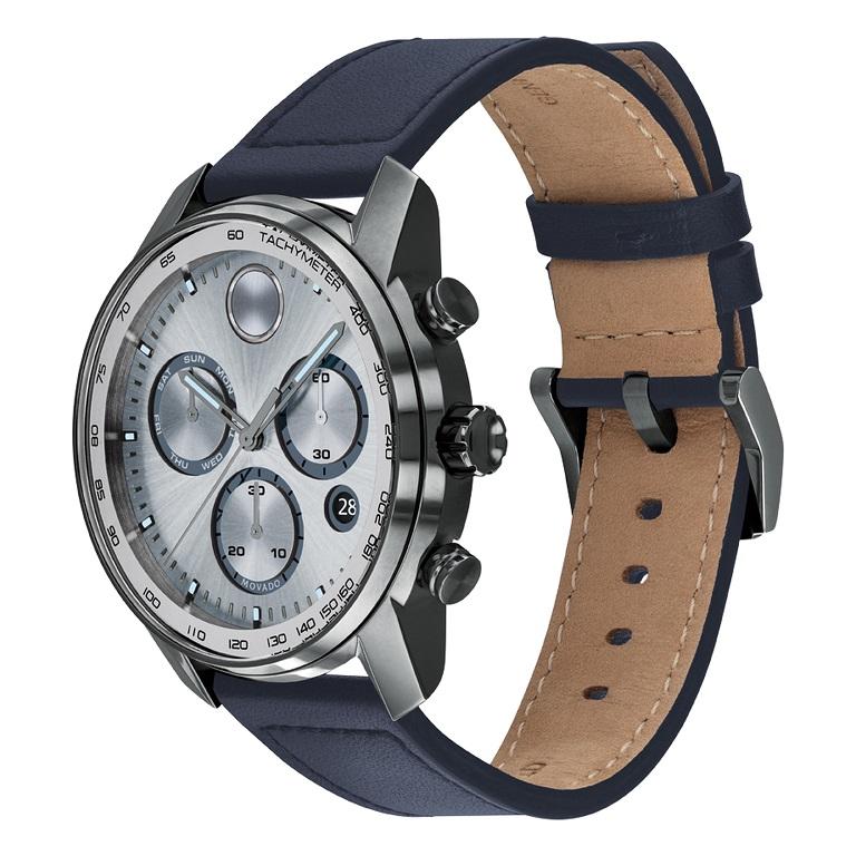 Movado Bold Verso Chronograph 44mm Grey Dial Stainless Steel Men's Watch 3600909

The sporty, eternally chic chronograph gets fresh feel with striking contemporary design that combines modern minimalism and a bold edge. The luxurious navy leather