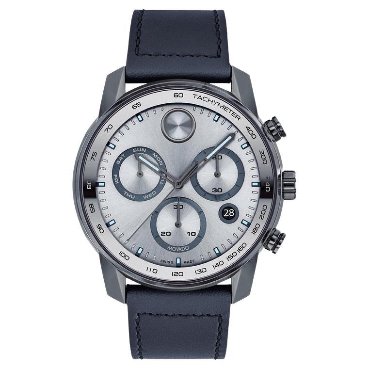 Movado Bold Verso Chronograph 44mm Grey Dial Stainless Steel Men's Watch 3600909 For Sale