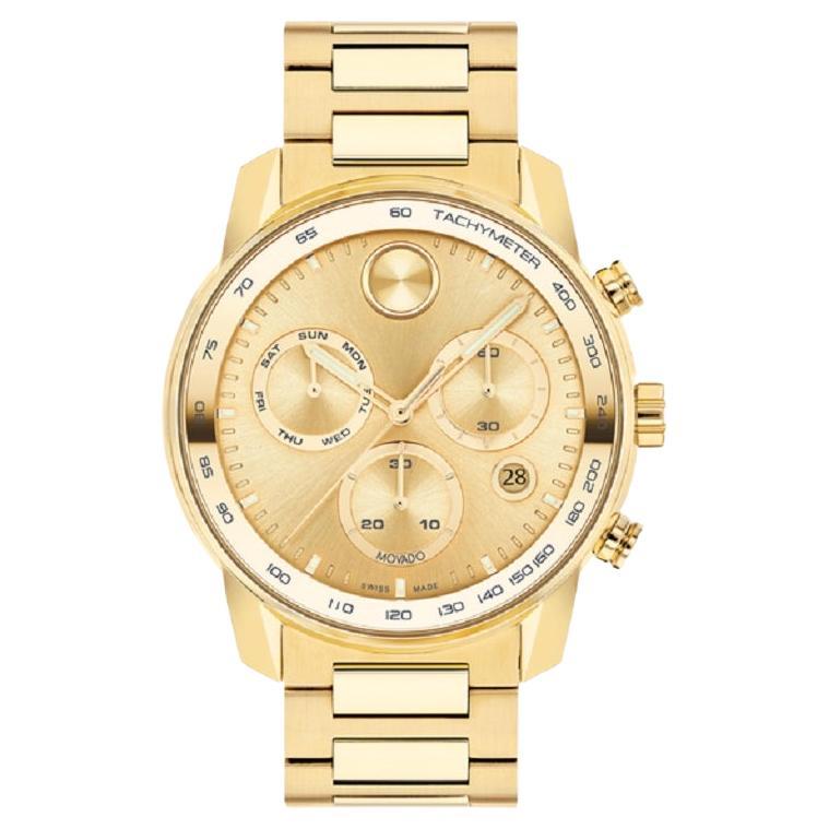 Movado Bold Verso Gold-Chronograph 44mm Edelstahl-Herrenuhr 3600741 im Angebot