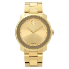 Movado Bold Yellow Gold-Plated Steel Champagne Dial Quartz Mens Watch 3600258