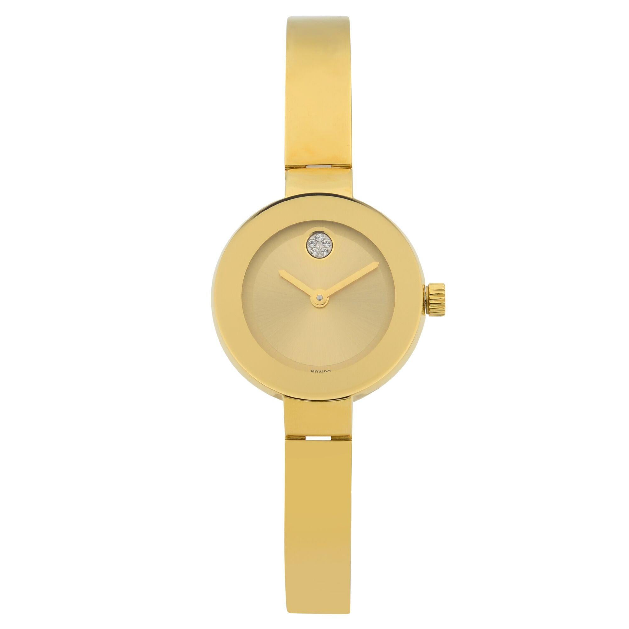 Movado Bold Yellow Gold Tone Quartz Ladies Watch 3600285