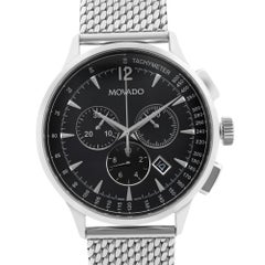 Movado Circa Chronograph Stainless Steel Black Dial Quartz Mens Watch 0606803