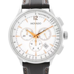 Movado Circa Chronograph Stainless Steel White Dial Quartz Mens Watch 0606576