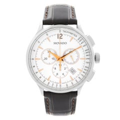 Movado Circa Chronograph Stainless Steel White Dial Quartz Mens Watch 0606576