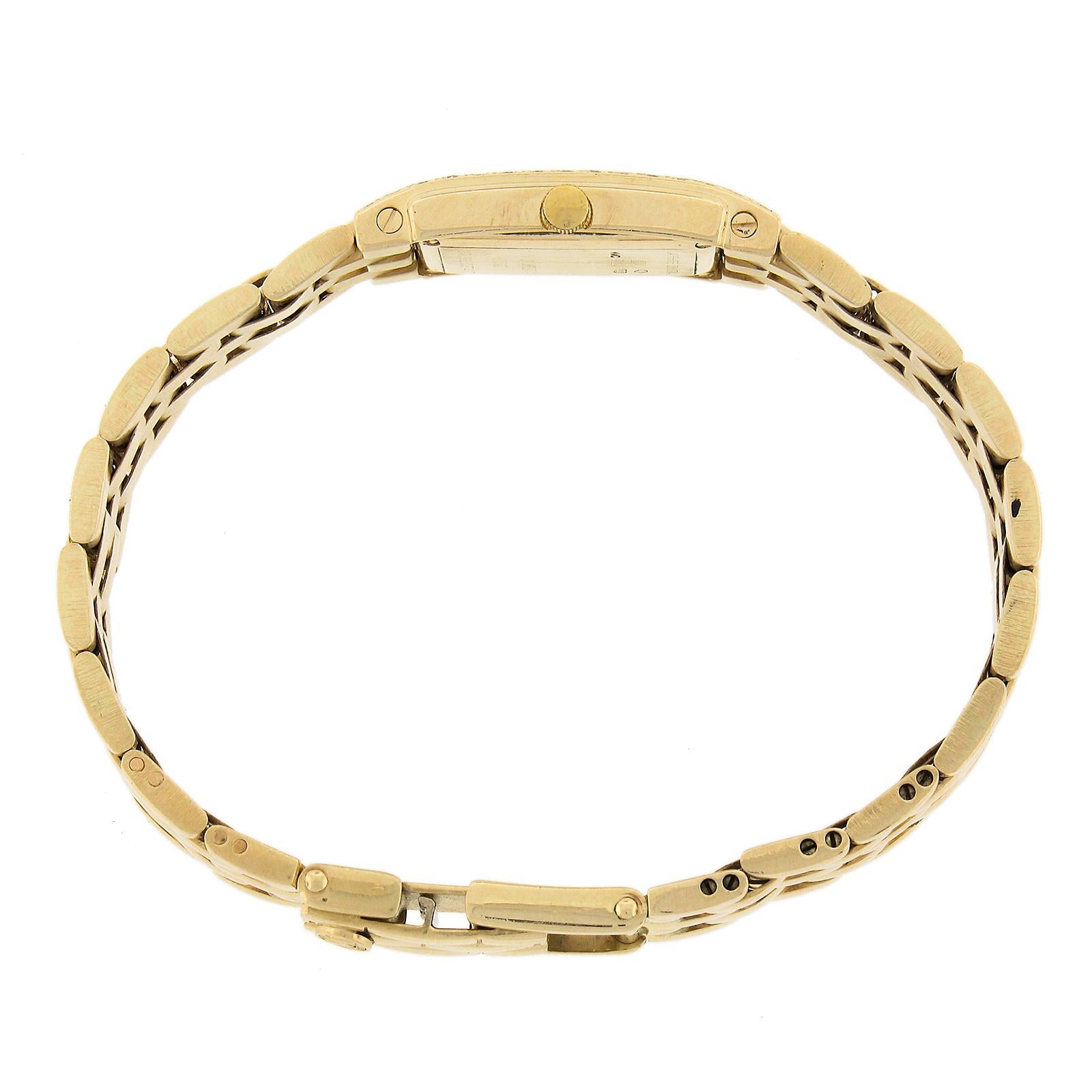 Movado Classic 14k Gold 14mm Damen Perlmutt Diamant Armbanduhr Armband im Angebot 5