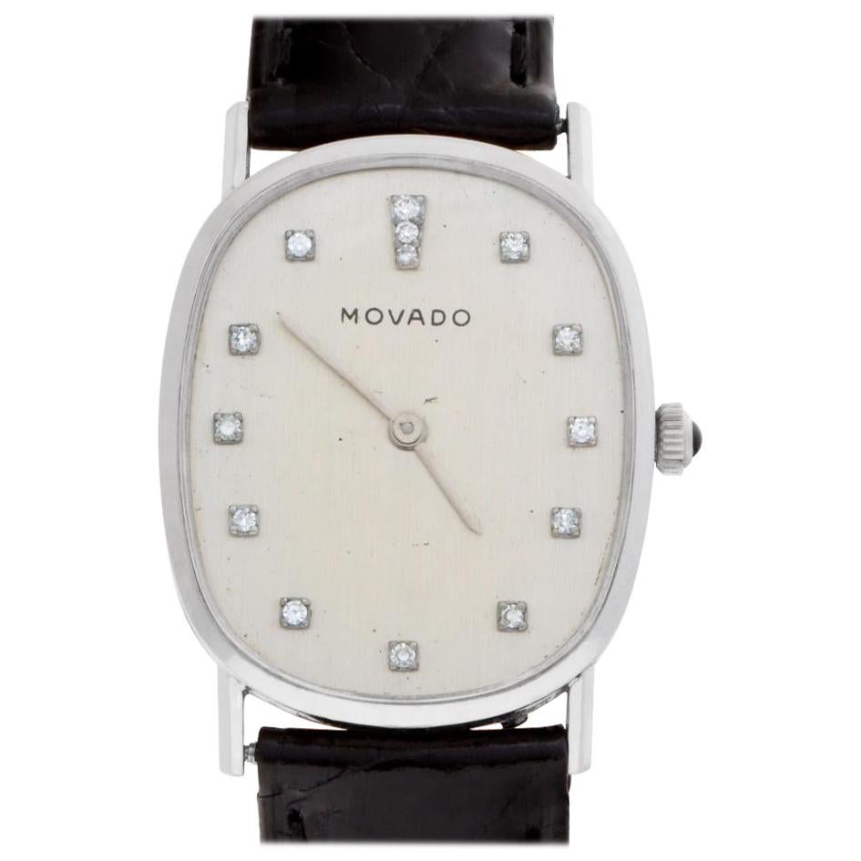 Movado Classic 5120 14 Karat White Gold Ivory Dial Manual Watch