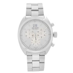 Movado Datron Cronografo in acciaio inossidabile Quadrante argentato Orologio da uomo al quarzo 0606477